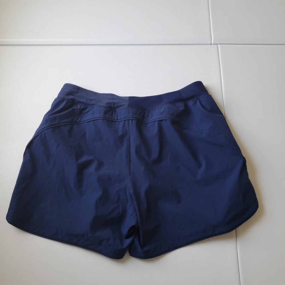 Lands' End Swim Shorts Womens 12 Blue Swim Bottom Built In Brief Lined Stretch - Picture 2 of 8